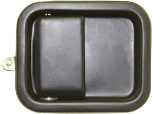 Front Exterior Door Handle for Jeep Wrangler 1987-2006, Left (Driver), Smooth Black Metal, w/o Keyhole, Full Door Type, (1997-2006, Right (Passenger)), Replacement