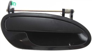 Front Exterior Door Handle for Pontiac GTO 2004-2006, Right (Passenger), Smooth Black without Keyhole, Plastic, Replacement