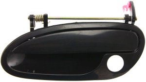 Front Exterior Door Handle for Pontiac GTO 2004-2006, Left (Driver), Smooth Black, with Keyhole, Plastic, Replacement