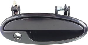 Front Exterior Door Handle for Buick LeSabre, Pontiac Bonneville (2000-2005), Right (Passenger), Smooth Black with Keyhole, Made of Plastic, Replacement