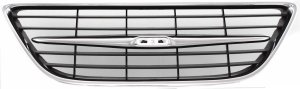 Center Grille for SAAB 9-3 2003-2007, Chrome Shell with Painted Black Insert, Suitable for Convertible, Sedan, Wagon Models, Replacement