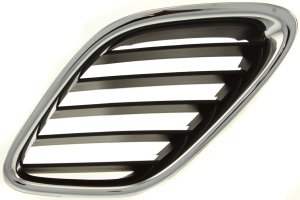 Grille for SAAB 9-3 Convertible/Sedan/Wagon, 2003-2007 Models, Left (Driver) Side, Chrome Shell with Painted Black Insert, Replacement