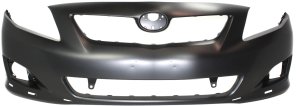 Front Bumper Cover for 2009-2010 Toyota Corolla, Primed (Ready to Paint), w/ Spoiler Holes, S/XRS Models, North America Built, Replacement