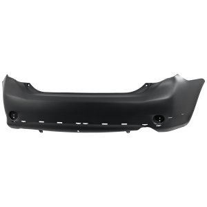 Rear Bumper Cover for Toyota Corolla 2009-2010, Primed (Ready to Paint), with Spoiler Holes, S/XRS Models, Built in North America, Replacement