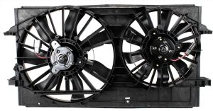 Radiator Fan Shroud Assembly for Chevrolet Malibu 2004-2012, Dual Fan, Compatible with 4-Cylinder (2008-2012), 3.5L/3.9L V6 (2004-2008), Replacement