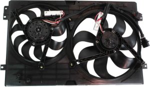 Radiator Fan Shroud Assembly for Volkswagen Jetta 1999-2005, Dual, Replacement