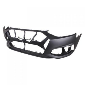 Front Bumper Cover for Audi A4 2020, Primed (Ready to Paint), Without S-Line Package, Without Headlight Washer Hole, Without Parking Aid Sensor Hole, Replacement