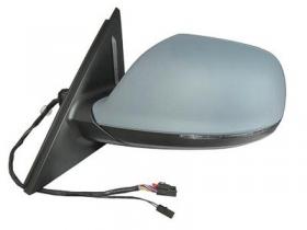 Left (Driver) Outside Rear View Mirror for 2009-2013 Audi Q5, Base, Premium, Luxury, Elite, Trendy, Sport Utility Models, Assembly OEM, Replacement, PTM w/o Puddle Lights, Auto Dimming, Anti-Glare, LDW