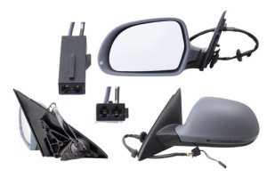 Left (Driver) Outside Rear View Mirror Assembly for 2015 - 2018 Audi Q3 with Lane Departure Warning, Signal, Manual Fold, without Auto Dimming,  8U1857409FSP9-PFM, Replacement