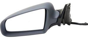 Left (Driver) Power Mirror for Audi A4 2002-2008, Manual Folding, Heated, Paintable, Without Memory, Replacement
