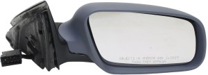 Right (Passenger) Power Mirror for Audi A6 2000-2004, Manual Folding, Heated, Paintable, without Auto Dimming and Memory, Replacement