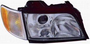 Right (Passenger) Headlight Assembly for 1996 - 1997 Audi A6, Front Headlight Assembly Replacement Housing, Lens, Cover, Composite;  4A0941004BF, Replacement