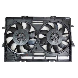 Radiator Cooling Fan Assembly for 2013 - 2018 Audi S7, Includes Motor, Blade, Shroud Dual Fan Assembly,  4H0121207C-PFM, Replacement