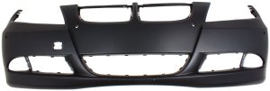 Front Bumper Cover for BMW 3-Series 2006-2008, Primed (Ready to Paint), without Headlight Holes, with Parking Distance Control Sensor Holes, Sedan/Wagon, Replacement