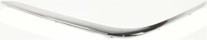 Front Bumper Molding for BMW 7-Series 1995-2001, Left (Driver) Outer Cover in Chrome, Plastic Material without Headlight Washers, Replacement