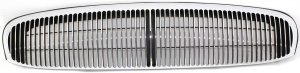 Grille for Buick Park Avenue Base Model, 1997-2004, Chrome Shell/Painted Black Insert Plastic, Replacement