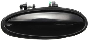 Rear Exterior Door Handle for 2000-2005 Pontiac Bonneville/Buick LeSabre, Left (Driver), Smooth Black, Plastic, Replacement