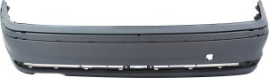 Primed (Ready to Paint) Rear Bumper Cover for BMW 3-Series 1999-2001, Sedan, without Sport Package, Replacement Models: 316i, 318i, 320i, 323i, 325i, 328i, 330i.