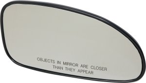 Mirror Glass for Buick LeSabre 2000-2005, Right (Passenger) Side, Heated, with Backing Plate, Replacement