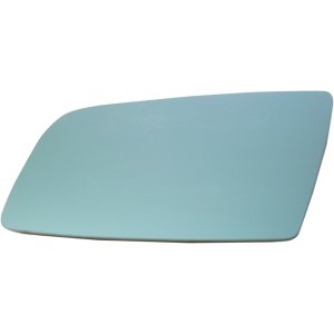 Heated Mirror Glass for BMW 5-Series 2004-2010, Left (Driver) Side, with Backing Plate, Blue Glass, without Auto-Dimming, Replacement Models: 520i, 523i, 525i, 528i, 530i, 535i, 540i, 545i, 550i.