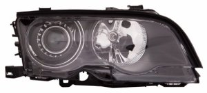 Right (Passenger) Headlight Assembly for 2000 - 2001 BMW 323Ci, Front Headlight Assembly Replacement Housing / Lens / Cover, E46 Body Code, Convertible & 2 Door Coupe, w/Xenon High-Intensity Discharge Lights, Composite,  63126904298, Replacement