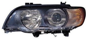 Right (Passenger) Headlight Lens/Housing for 2000 - 2003 BMW X5 Front Assembly Replacement, Xenon with White Turn Signals,  63126930240, Replacement