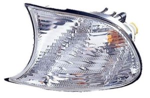 Left (Driver) Park Light Assembly for 2002 - 2005 BMW M3 Convertible, 2 Door Coupe, Park/Signal/Marker Combo with White Lens  63136900531, Replacement.