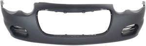Front Bumper Cover for Chrysler Sebring Convertible 2004-2006, Without Fog Light Holes, Primed (Ready to Paint), Replacement