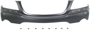 Front Bumper Cover for Chrysler Pacifica 2004-2006, Upper Position, Primed (Ready to Paint), with Chrome Insert, Replacement
