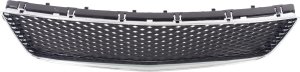 Front Bumper Grille for Chevrolet Impala 2006-2013, Impala Limited 2014-2016, Chrome Shell/Black Insert, for LTZ/Police/SS Models, Replacement