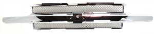 Chrome Shell and Insert Grille for Chevrolet Trailblazer 2002-2005 with Chrome Center Bar, without Headlight Washer Holes, Replacement