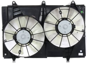 Radiator Fan Shroud Assembly for Cadillac CTS 2004-2007, Dual Fan, 3.6 Liter/6.0 Liter Engine, Replacement