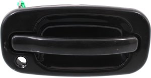 Front Exterior Door Handle for Chevrolet Silverado/GMC Sierra 1999-2006, Right (Passenger), Smooth Black with Keyhole, Fits 2007 Classic, Replacement