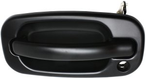 Front Exterior Door Handle for Chevrolet Silverado/GMC Sierra 1999-2006, Left (Driver), Smooth Black, with Keyhole, Includes 2007 Classic, Replacement