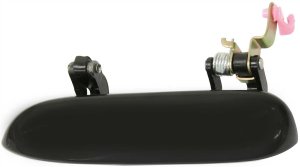 Front Exterior Door Handle for Chevrolet Lumina (1995-2001), Buick Rendezvous (2002-2007), Left (Driver), Smooth Black Plastic, Replacement
