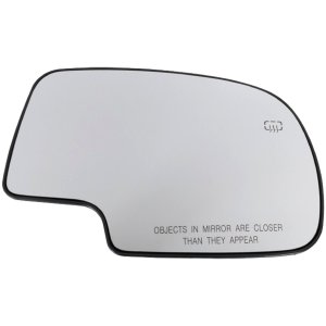 Mirror Glass Replacement for Chevrolet Silverado/GMC Sierra 1999-2006, Right (Passenger) Side, Non-Towing, Heated, with Backing Plate, without Signal Light and Blind Spot Detection, All Cab Types, Includes 2007 Classic
