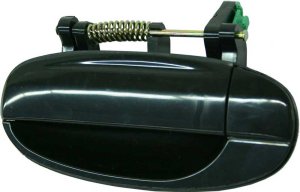 Smooth Black Rear Exterior Door Handle Assembly for Chevrolet AVEO 2004-2006 / AVEO5 2009-2011, Left (Driver), Replacement