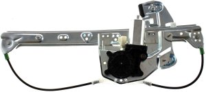 Rear Window Regulator for Cadillac Deville 2000-2005, Right (Passenger), Power with Motor, Sedan, Replacement