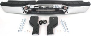 Chrome Step Bumper Face Bar and Pad for Chevrolet S10 Pickup 1998-2004, with Pad Provision, without Mounting Bracket, Fleetside, Replacement