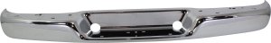 Step Bumper Face Bar for GMC Express/Savana (1996-2023), Chrome, Without Pad, With Pad Provision, Without Mounting Bracket, Excludes Object Sensor Holes, for Base/LS/SLE Models, Replacement