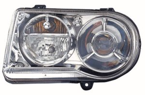 Left (Driver) Headlight Assembly for 2005 - 2010 Chrysler 300, Front Headlight Assembly Replacement Housing / Lens / Cover, Fits 5.7L V8 4-Door Sedan, with Halogen, Composite,  57010863AA, Replacement