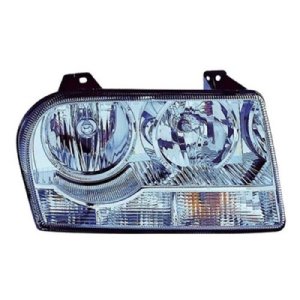 Left (Driver) Headlight Assembly for 2009 - 2010 Chrysler 300, Front Headlight Assembly Replacement Housing/Lens/Cover, 3.5L and 2.7L V6, Halogen without Delay Option with Bulb,  57010757AA