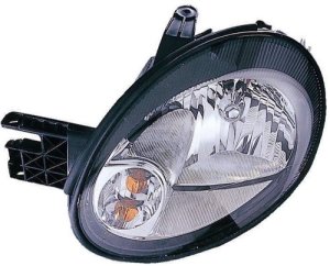 Right (Passenger) Headlight Assembly for 2003 - 2004 Dodge Neon, Front Replacement Housing/Lens/Cover without Headlight Level System, Code LMB, until 5/12/03, Composite,  5303550AI