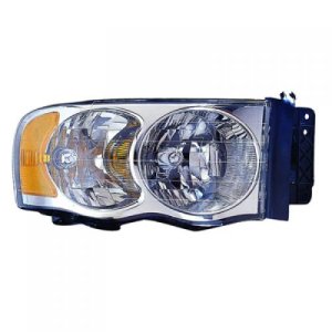 Right (Passenger) Headlight Assembly for 2002 - 2005 Dodge Ram 1500, includes Park/Signal/Marker Lights, Composite,  55077120AG, Replacement