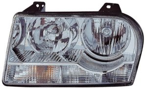Right (Passenger) Front Headlight Assembly for 2008 Chrysler 300, Replacement Housing, Lens, Cover, Halogen without Delay Option, Composite  4805756AI, Replacement