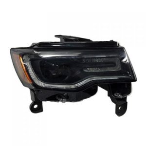 Right (Passenger) Headlight Assembly for 2017 - 2018 Jeep Grand Cherokee, Bi-Xenon Projector Type Composite  68266648AF, Replacement