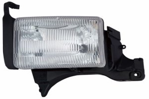 Left (Driver) Headlight Lens/Housing for 1994 - 2001 Dodge Ram 1500, Front Assembly Replacement Housing / Lens / Cover - Laramie, ST, WS Models -  55054781AH, Replacement