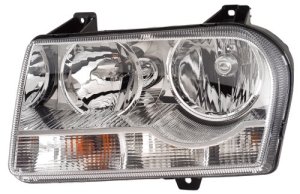 Left (Driver) Headlight Lens/Housing for 2005 - 2007 Chrysler 300 3.5L V6 + 2.7L V6, Front Headlight Assembly Replacement Housing/Lens/Cover, 4805757AH, Replacement
