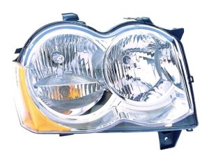 Right (Passenger) Headlight Lens/Housing for 2008 - 2010 Jeep Grand Cherokee, Front Assembly Replacement Housing / Lens / Cover, Halogen;  55157482AE, Replacement