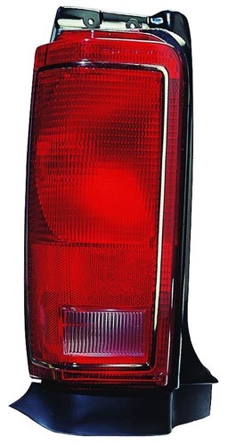 Left (Driver) Tail Light Assembly for 1984 - 1986 Plymouth Voyager, Rear Light Assembly Replacement / Lens / Cover for Base Model, Limited Edition, and Special Edition, with Bright Trim;  4174897 
